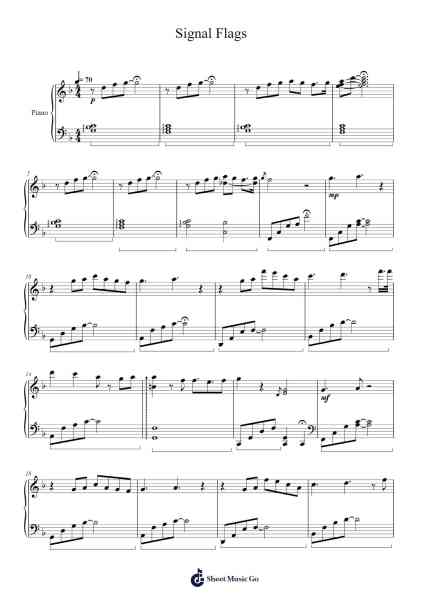 Signal Flags Sheet Music by Joe Hisaishi-Arr.Prihue Roslan