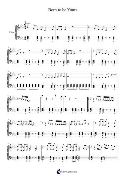 Born to be Yours Sheet Music by Felbart Boydthune-Arr.Padlia Bebe