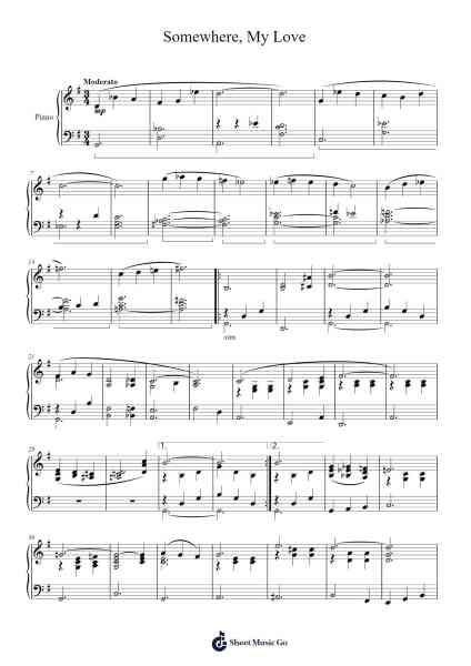 Somewhere, My Love (Lara's Theme from Doctor Zhivago) Sheet Music by Maurice Jarre-Arr.Coto