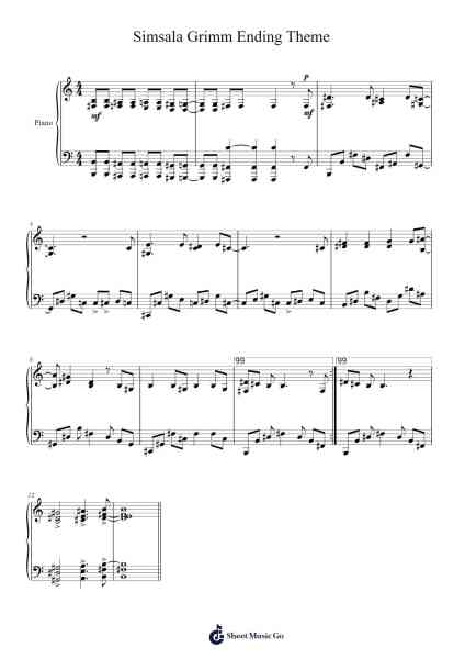 Simsala Grimm Ending Theme Sheet Music by Harry Schnitzler-Arr.Graynix Johncarr