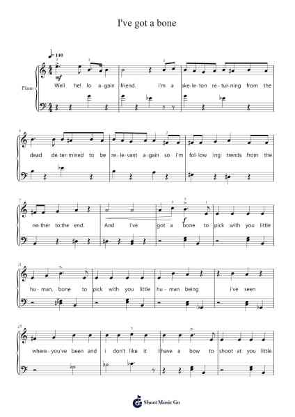 I've got a bone Sheet Music by Dan Bull-Arr.Watloise Fredgee