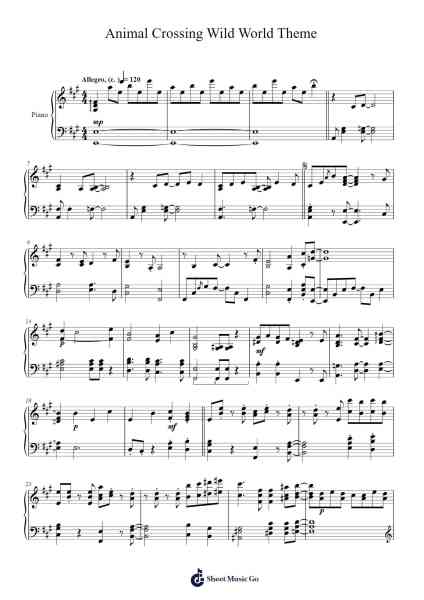 Animal Crossing Wild World Theme Sheet Music by Kazumi Totaka/Nintendo-Arr.Terlew Trislouis