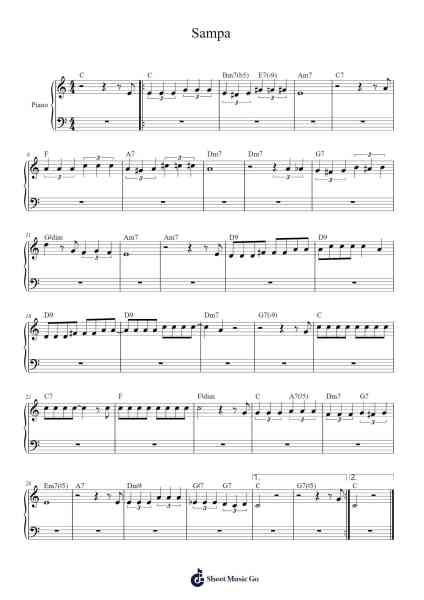 Sampa Sheet Music by Caetano Veloso-Arr.Rhysgel Dilcooke