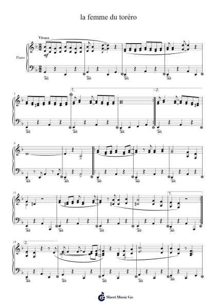 Taka takata la femme du toréro Sheet Music by Joe Dassin-Arr.Brobraith Zeyer