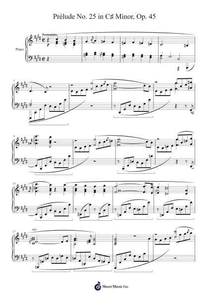 Prélude No. 25 in C♯ Minor, Op. 45 Sheet Music by Frédéric François Chopin-Arr.Manlynch