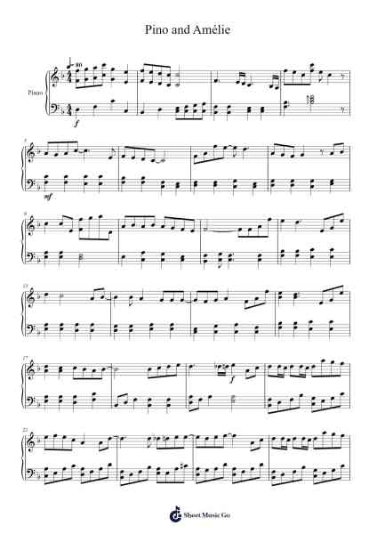 Pino and Amélie Sheet Music by undefined-Arr.Bartrhys Shelcie