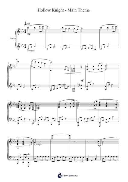 Hollow Knight - Main Theme Sheet Music by Christopher Larkin-Arr.Chamberg