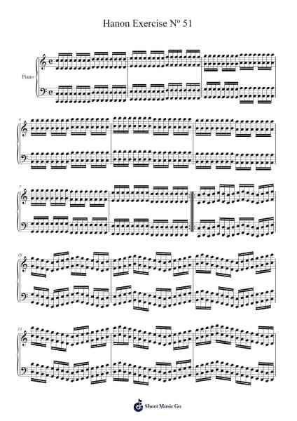 Hanon Exercise No. 51 Sheet Music by Charles-Louis Hanon-Arr.Bulgill