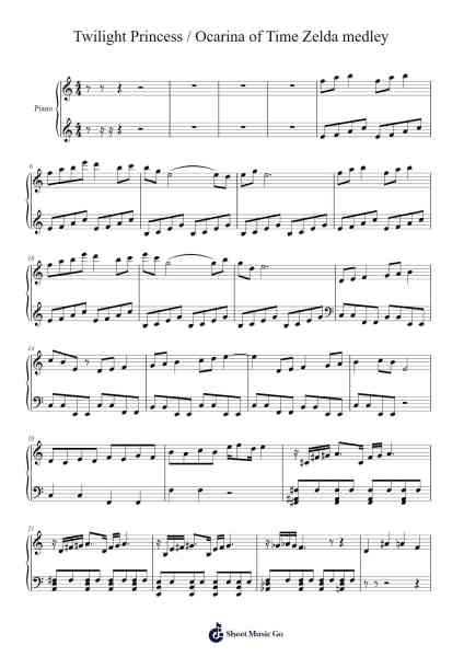 Twilight Princess / Ocarina of Time Zelda medley Sheet Music by -Arr.Hornwald