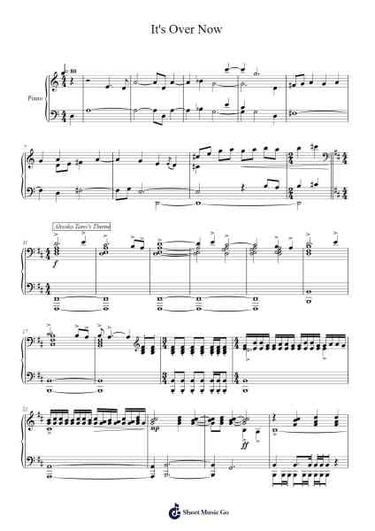 It's Over Now Sheet Music by Kevin Kiner-Arr.Binghugh