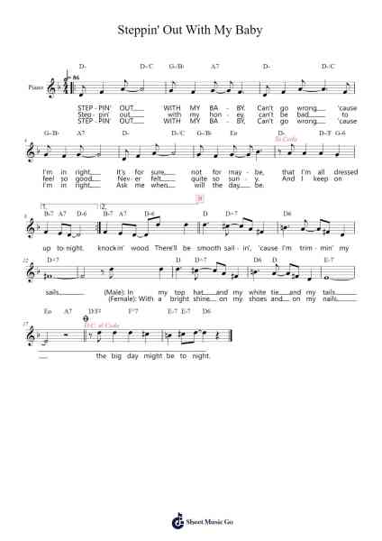 Steppin' Out With My Baby Sheet Music by Irving Berlin-Arr.Manssaul Dexy