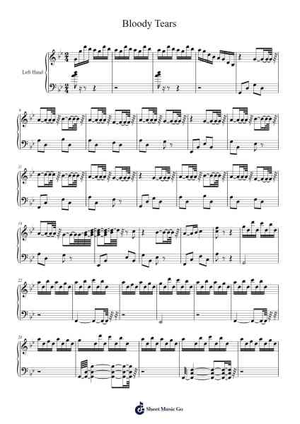 Bloody Tears Sheet Music by Kenichi Matsubara-Arr.Toutfey