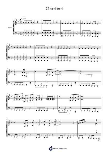 25 or 6 to 4 Sheet Music by Chicago-Arr.Arkirk Janeien