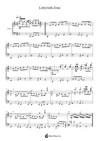 Labyrinth Zone Sheet Music by Misc Computer Games-Arr.Jaboyle Erve