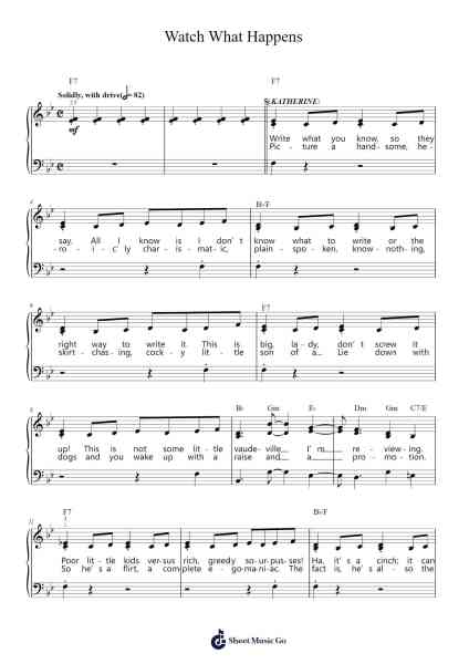 Watch What Happens Sheet Music by Alan Menken-Arr.Dougtin Vashop