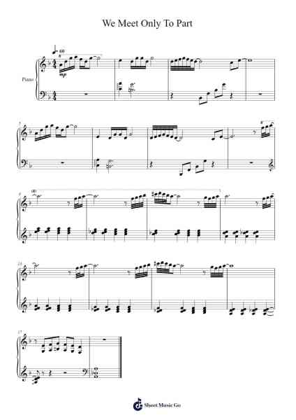 We Meet Only To Part Sheet Music by Shirō Sagisu-Arr.Fowcoln