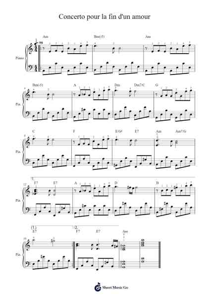 Concerto pour la fin d'un amour Sheet Music by Francis Lai-Arr.Mcdel Auriah