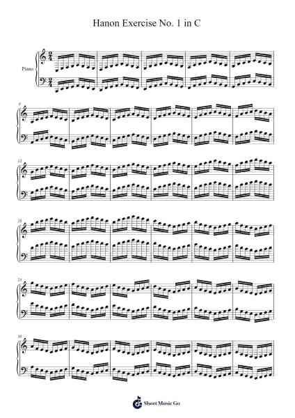 Hanon Exercise No. 1 in C Sheet Music by undefined-Arr.Carrnie