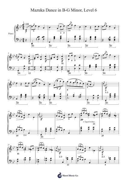 Mazuka Dance in B-G Minor, Level 6 Sheet Music by undefined-Arr.Deyale
