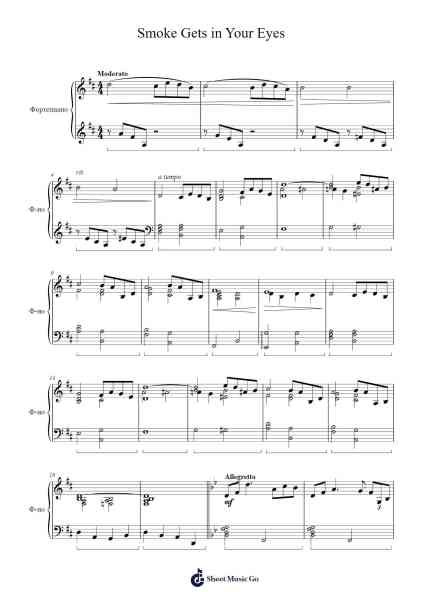 Smoke Gets In Your Eyes Sheet Music by Jerome Kern-Arr.Haleale Quildy