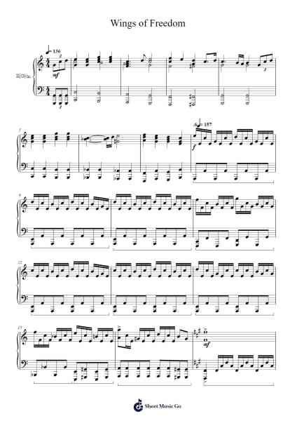 Wings of Freedom Sheet Music by Misc Cartoons-Arr.Holtbelle