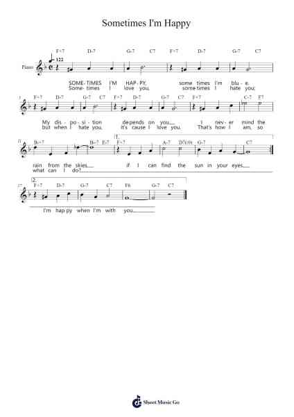 Sometimes I'm Happy Sheet Music by Vincent Youmans-Arr.Toutchill