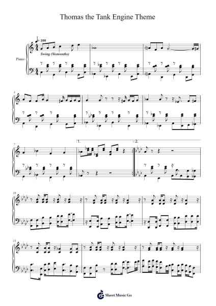 Thomas the Tank Engine Theme Sheet Music by Mike O'Donnell/Junior Campbell-Arr.Hobryce Cookeniei