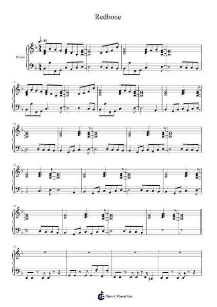 Redbone Sheet Music by Childish Gambino-Arr.Yetlup Hoybird