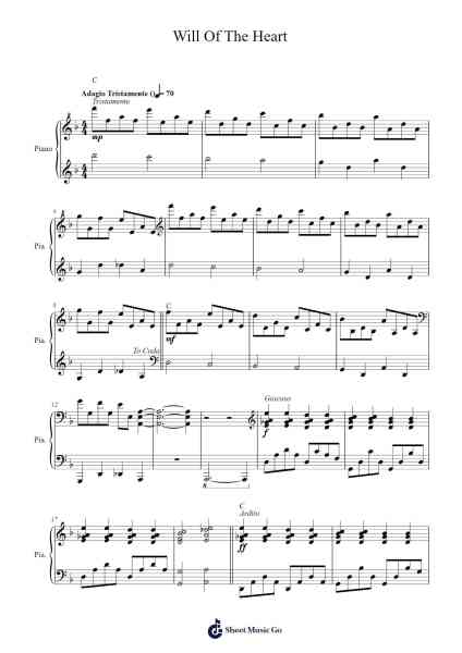 Will Of The Heart Sheet Music by Shirō Sagisu-Arr.Louhal
