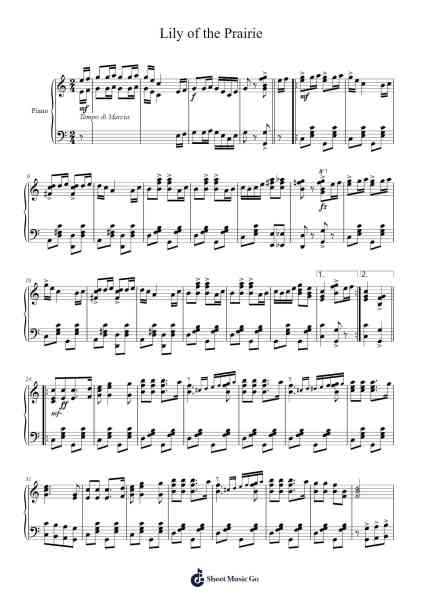Lily of the Prairie Sheet Music by Kerry Mills-Arr.Cherlius Bunearl