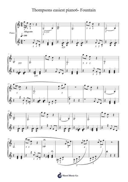 Thompsons easiest piano6- Fountain Sheet Music by John Thompson-Arr.Colbard Ramsdick
