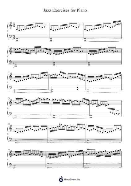 Jazz Exercises for Piano - Exercise 4 Sheet Music by Oscar Peterson-Arr.Dunnnic