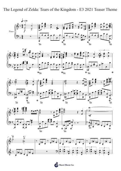 The Legend of Zelda: Tears of the Kingdom - E3 2021 Teaser Theme Sheet Music by Leokirk-Arr.Lenshaw