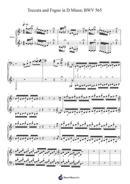 Toccata and Fugue in D Minor, BWV 565 Sheet Music by Johann Sebastian Bach-Arr.Fordtodd