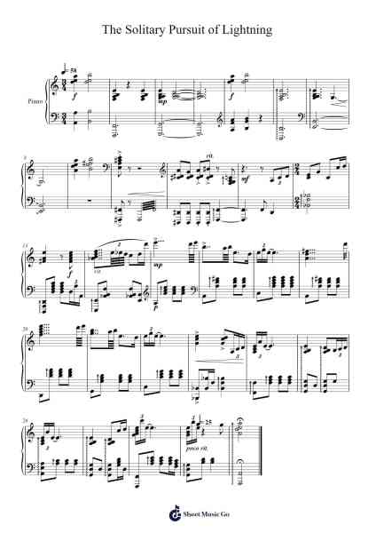 The Solitary Pursuit of Lightning Sheet Music by Yu-Peng Chen-Arr.Springlome Xebloor
