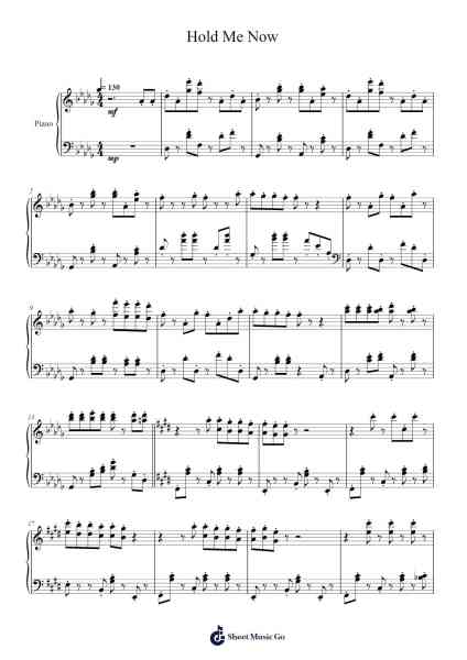 Hold Me Now Sheet Music by Vo.Nai Br.XX/Celeina Ann-Arr.Putess Cranenions