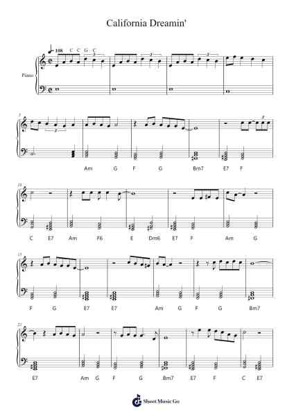 California Dreamin' Notenblatt von Gustav Holst-Arr.Lynstrong Derlard