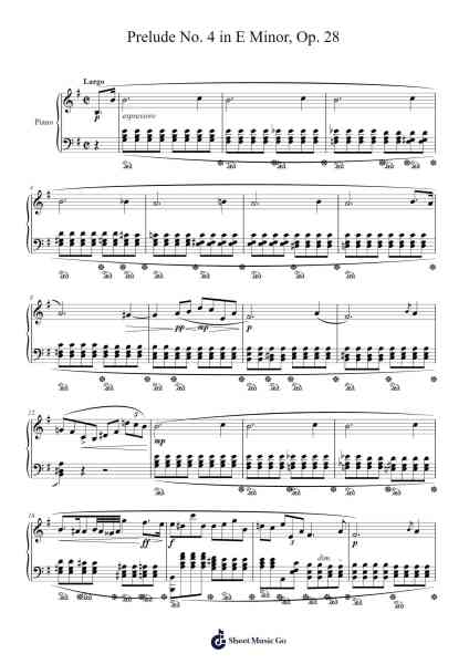 Prelude No. 4 in E Minor, Op. 28 Sheet Music by Frédéric Chopin-Arr.Childdy Whitkin