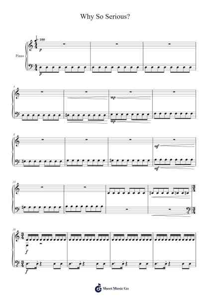 Why So Serious? Sheet Music by James Newton Howard/Hans Zimmer-Arr.Asmie Panvien