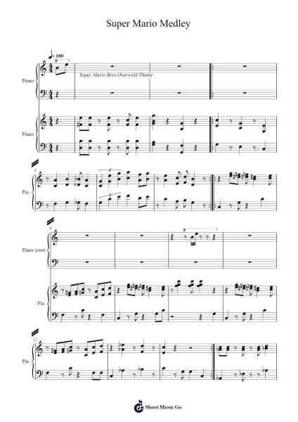 Super Mario Medley Sheet Music by Koji Kondo-Arr.Chapgene