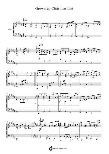 Grown-up Christmas List Sheet Music by Amy Grant-Arr.Virquinn Hoodvid