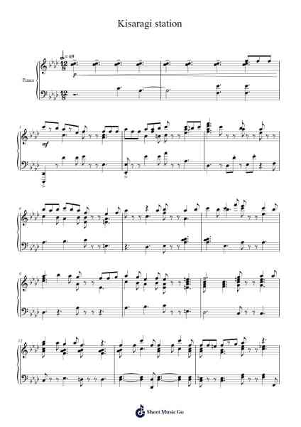Kisaragi station Sheet Music by x0o0x_-Arr.Toutpeg