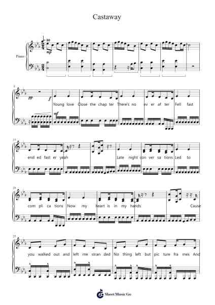 Castaway Sheet Music by 5 Seconds Of Summer-Arr.Cotnuel Windsia