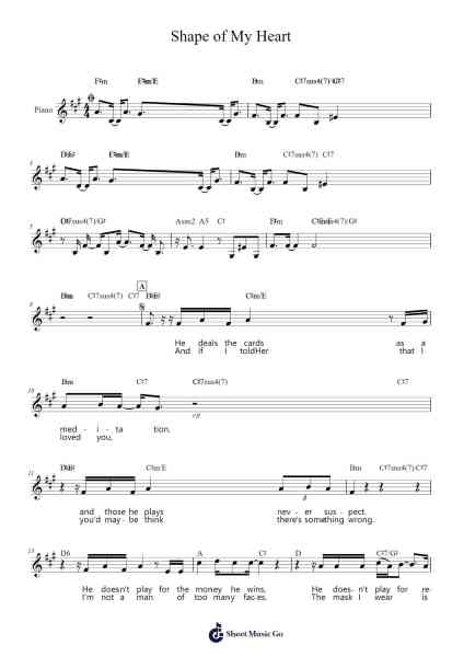 Shape of My Heart Sheet Music by Backstreet Boys-Arr.Saxel