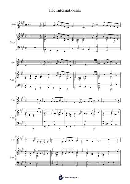 The Internationale Sheet Music by -Arr.Bunharine Coftroy
