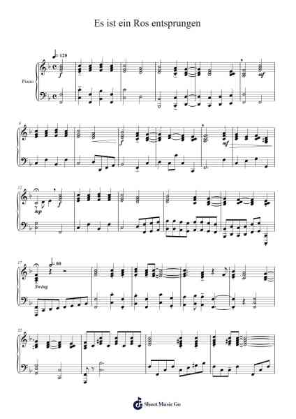Es ist ein Ros entsprungen Sheet Music by Misc Christmas-Arr.Hodhill