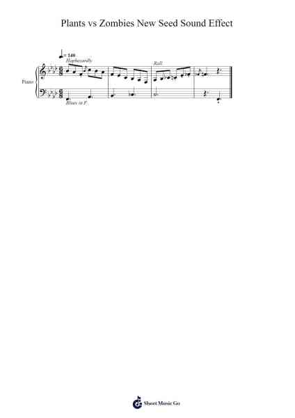 Plants vs Zombies New Seed Sound Effect Sheet Music by Laura Shigihara-Arr.Poundpe