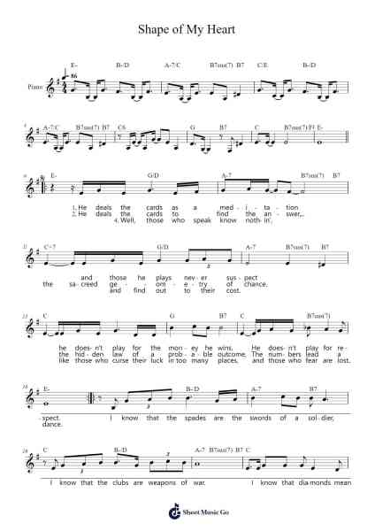 Shape of My Heart Sheet Music by Sting-Arr.Louann Bonpe