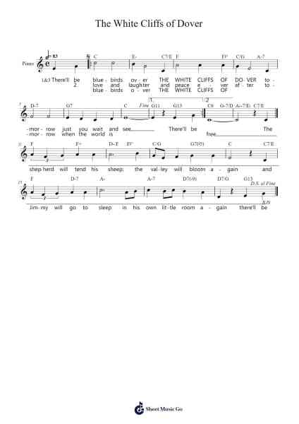 The White Cliffs of Dover Sheet Music by Walter Kent-Arr.Hazlius