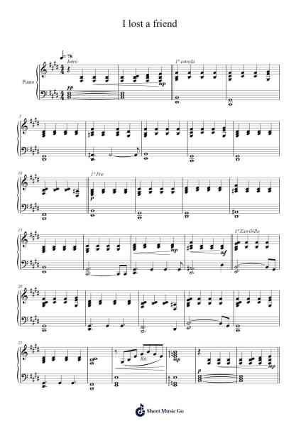 I lost a friend Sheet Music by FINNEAS-Arr.Oryet Zosoll
